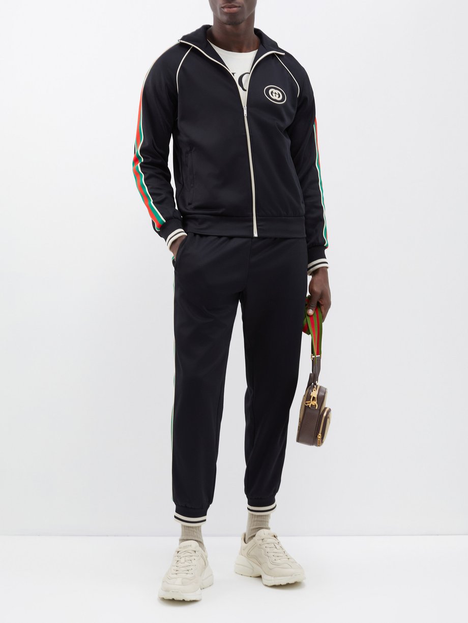 Partial Hymn Directly Black Web-striped jersey track jacket | Gucci | MATCHESFASHION US