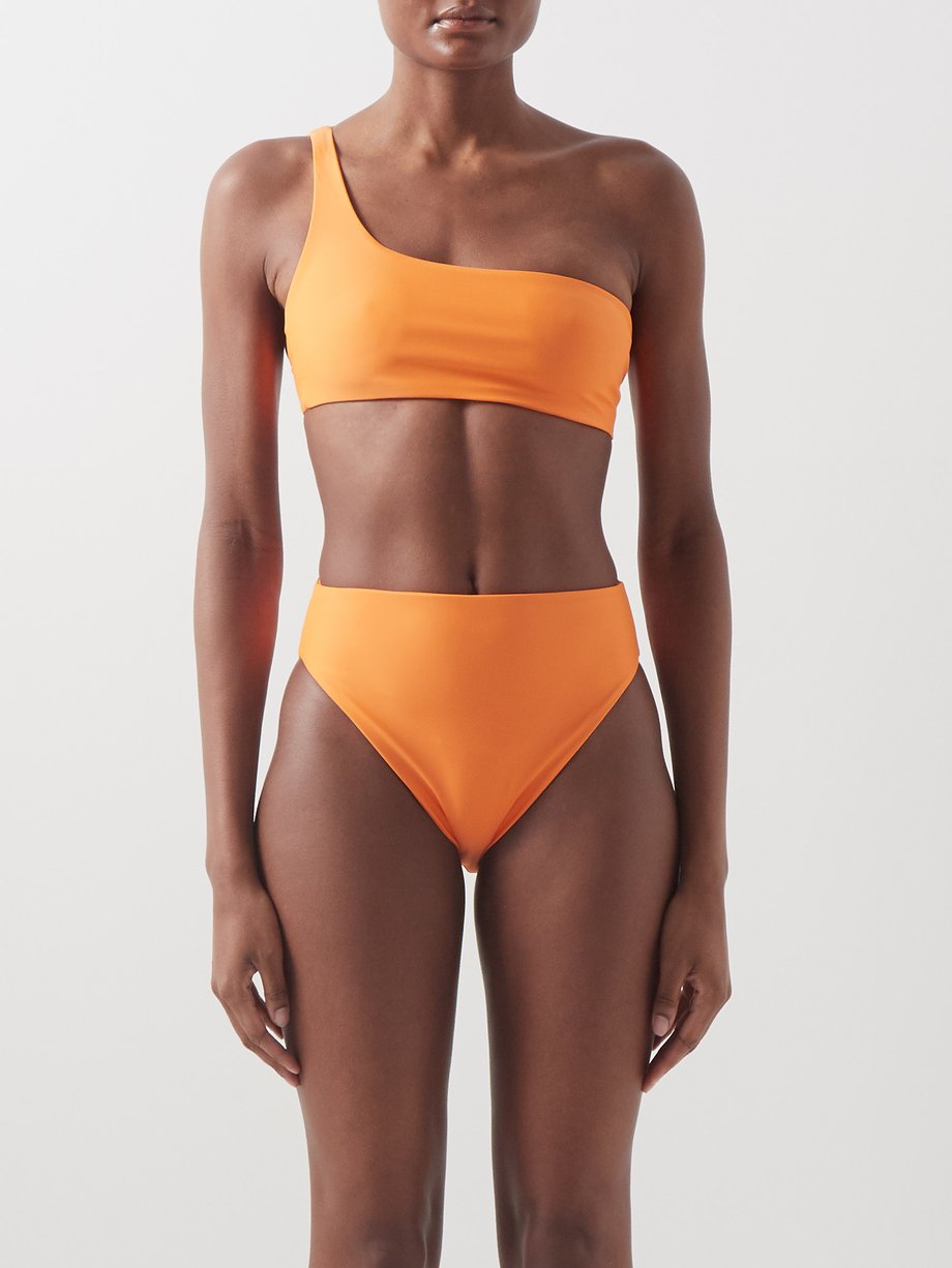 Orange Womens Apex One-shoulder Bikini Top MATCHESFASHION Women Sport & Swimwear Swimwear Bikinis Bikini Tops 