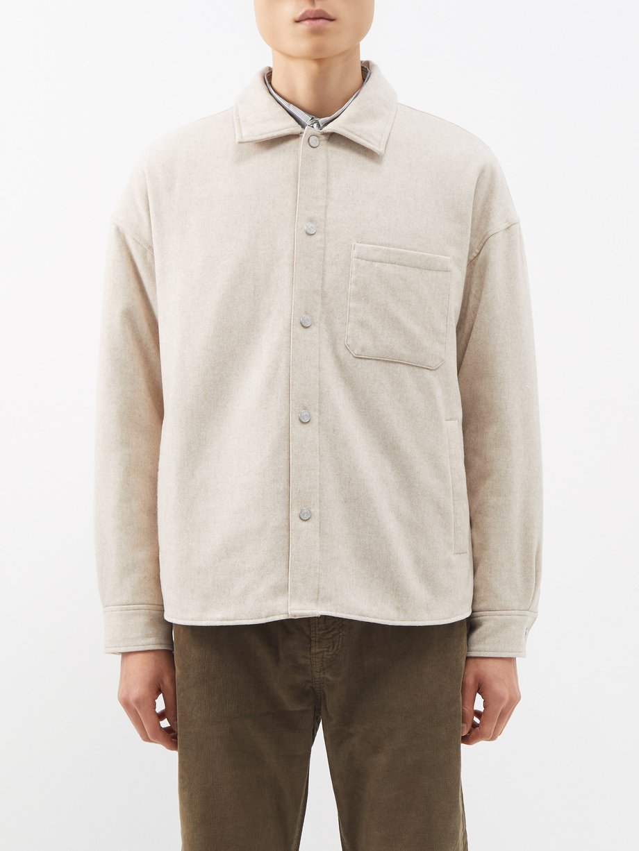 Wool-blend overshirt Neutral FRAME | MATCHESFASHION FR