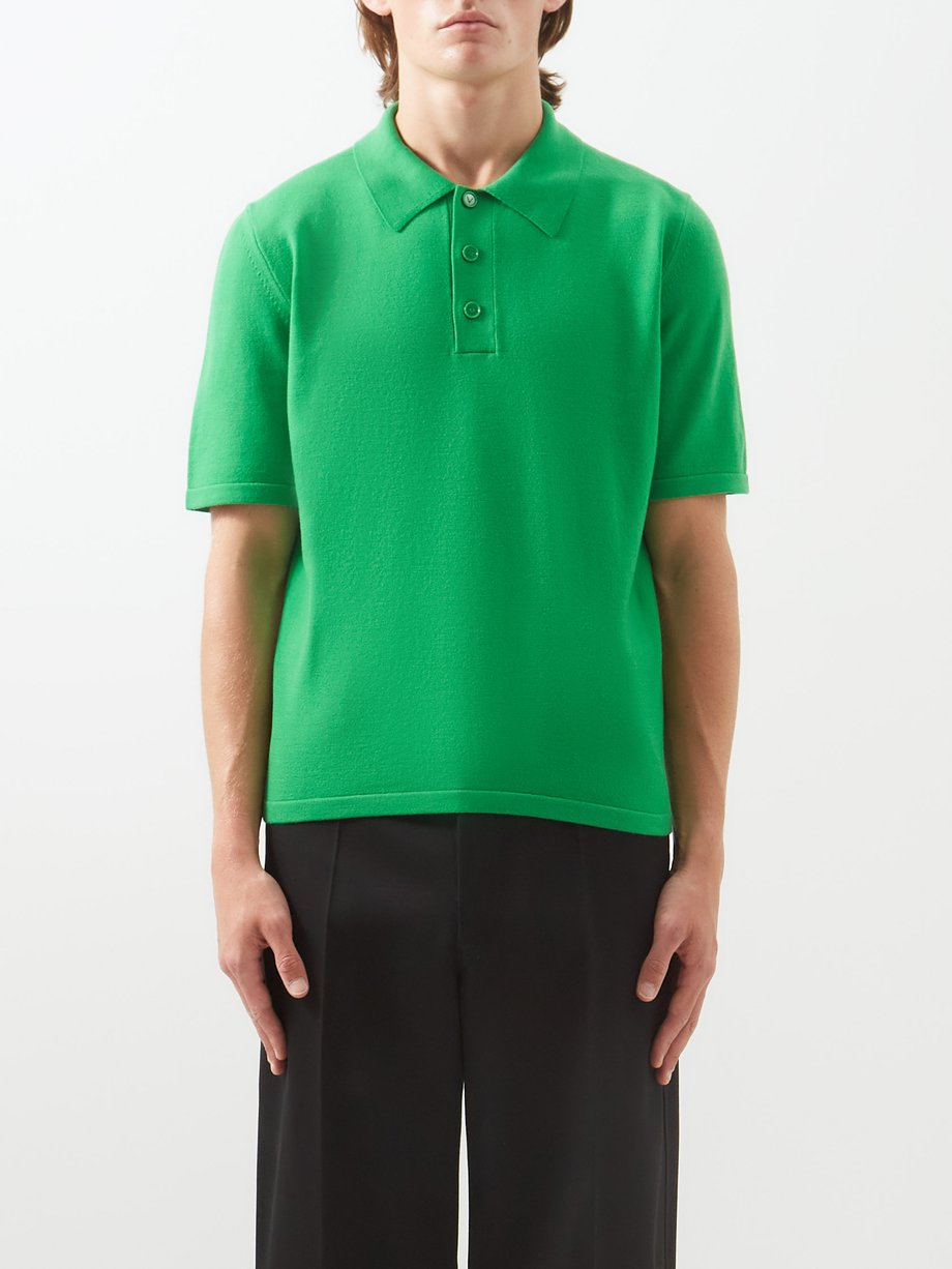 Bottega Veneta Green Triangle-nape polo shirt | 매치스패션, 모던 럭셔리 온라인 쇼핑