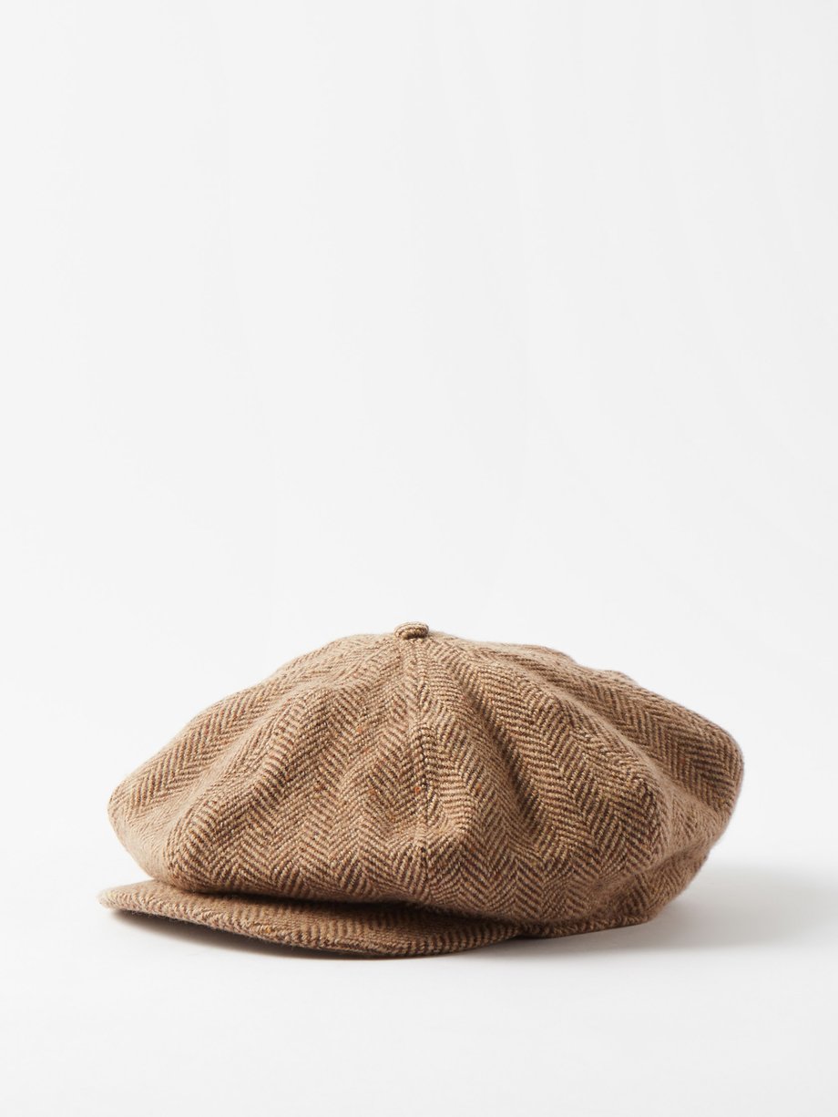 Brown Wool-blend herringbone-tweed flat cap | Polo Ralph Lauren ...