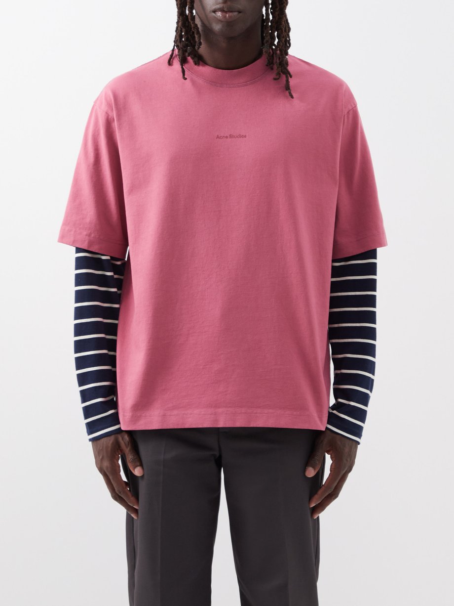 Pink Logo-print cotton-jersey T-shirt | Acne Studios