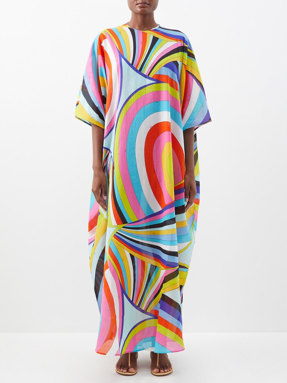 Print Striped cotton-gauze kaftan dress | Pucci | MATCHESFASHION UK