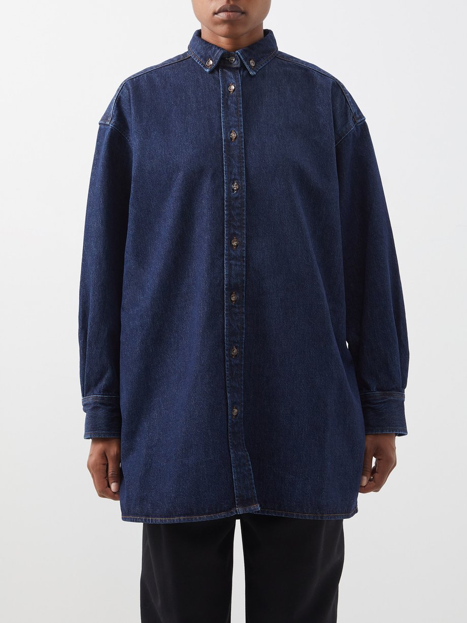 토템 Toteme Blue Oversized denim shirt