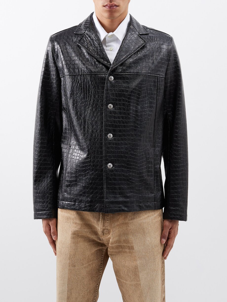 Black Francis croc-embossed faux-leather jacket | Séfr | MATCHESFASHION US
