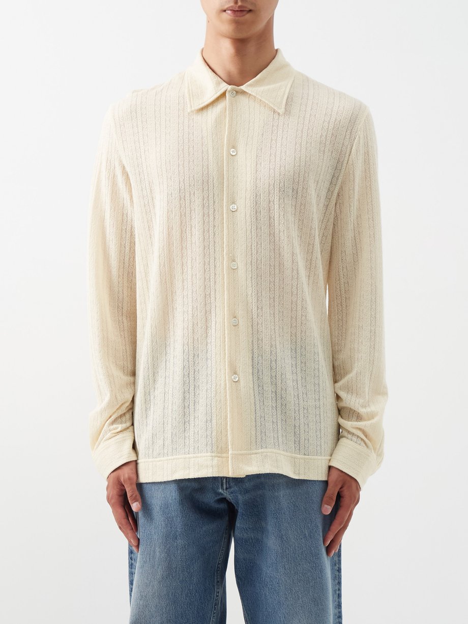 White Ripley organic cotton-blend jacquard shirt | Séfr | MATCHESFASHION UK