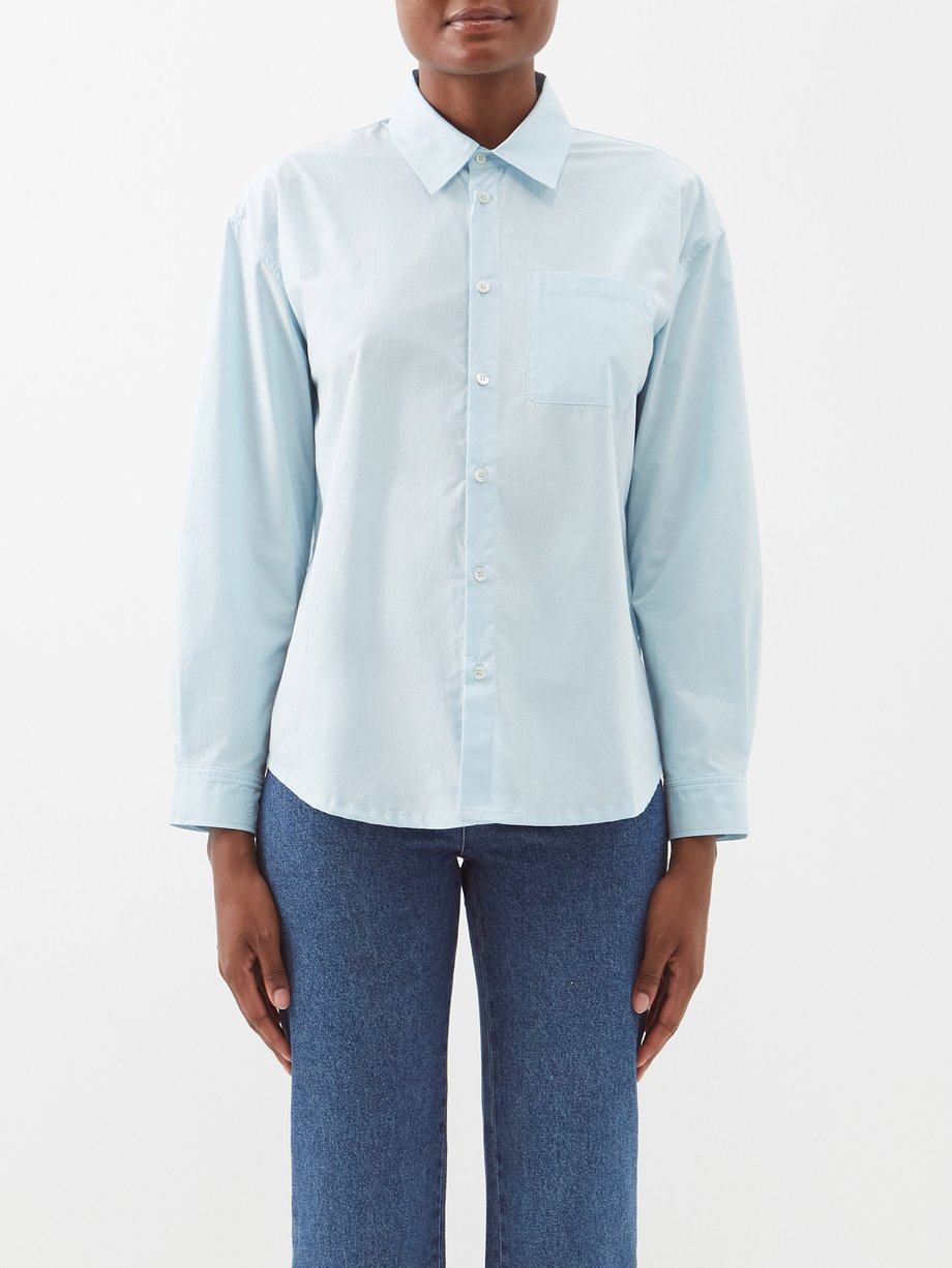 Blue Boyfriend cotton-poplin shirt | A.P.C. | MATCHESFASHION UK