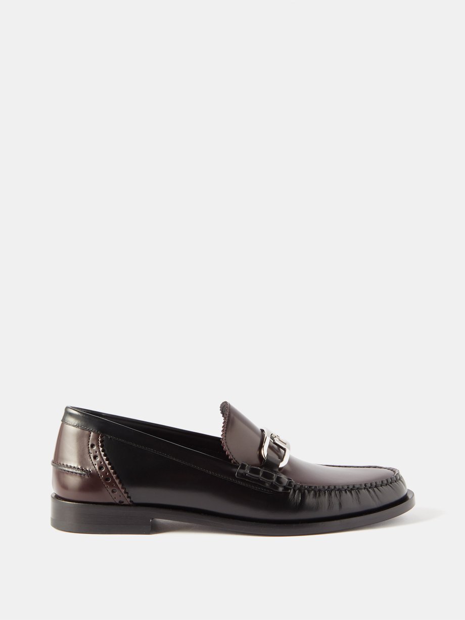 Burgundy O'Lock leather loafers | Fendi | MATCHESFASHION US