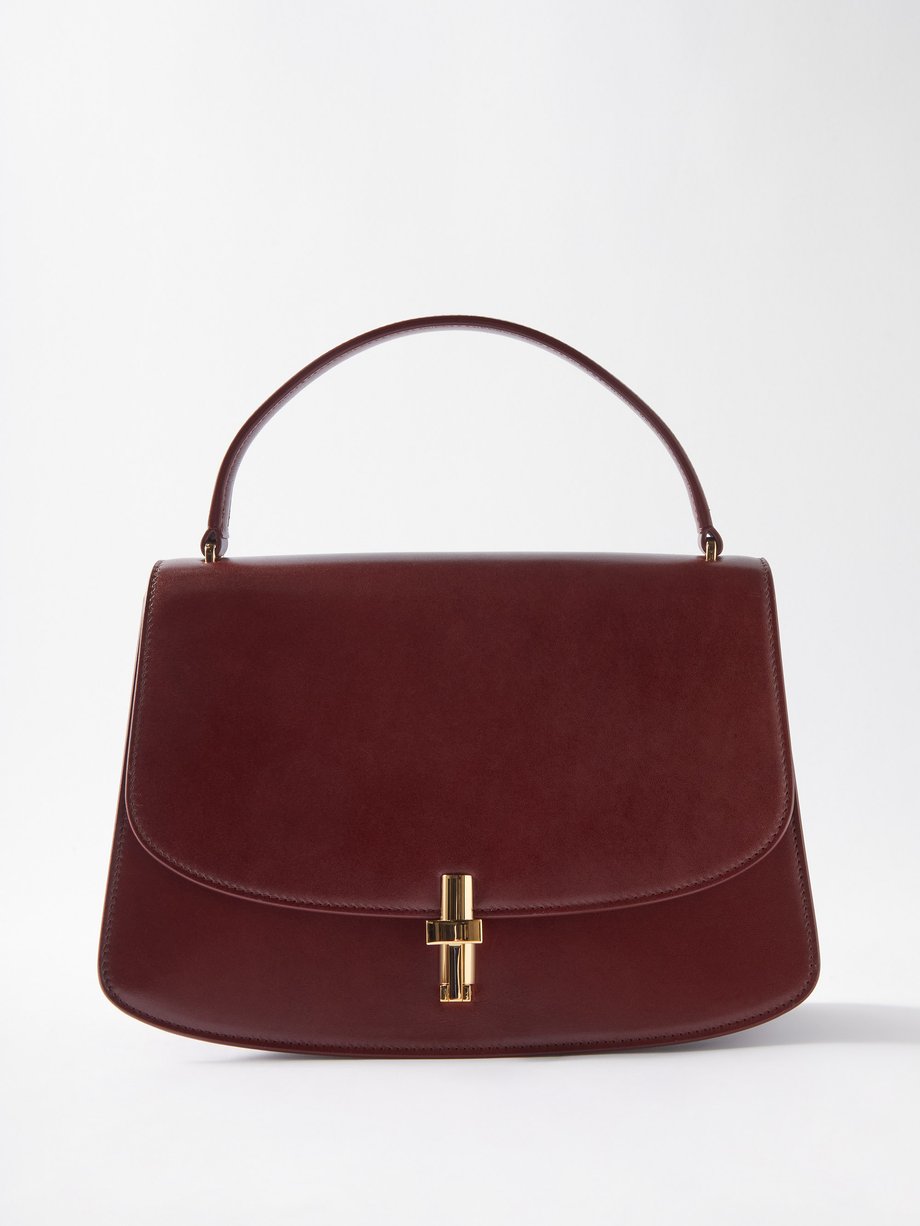 The Row Burgundy Sofia 10.00 medium leather top handle bag | 매치스패션, 모던 ...
