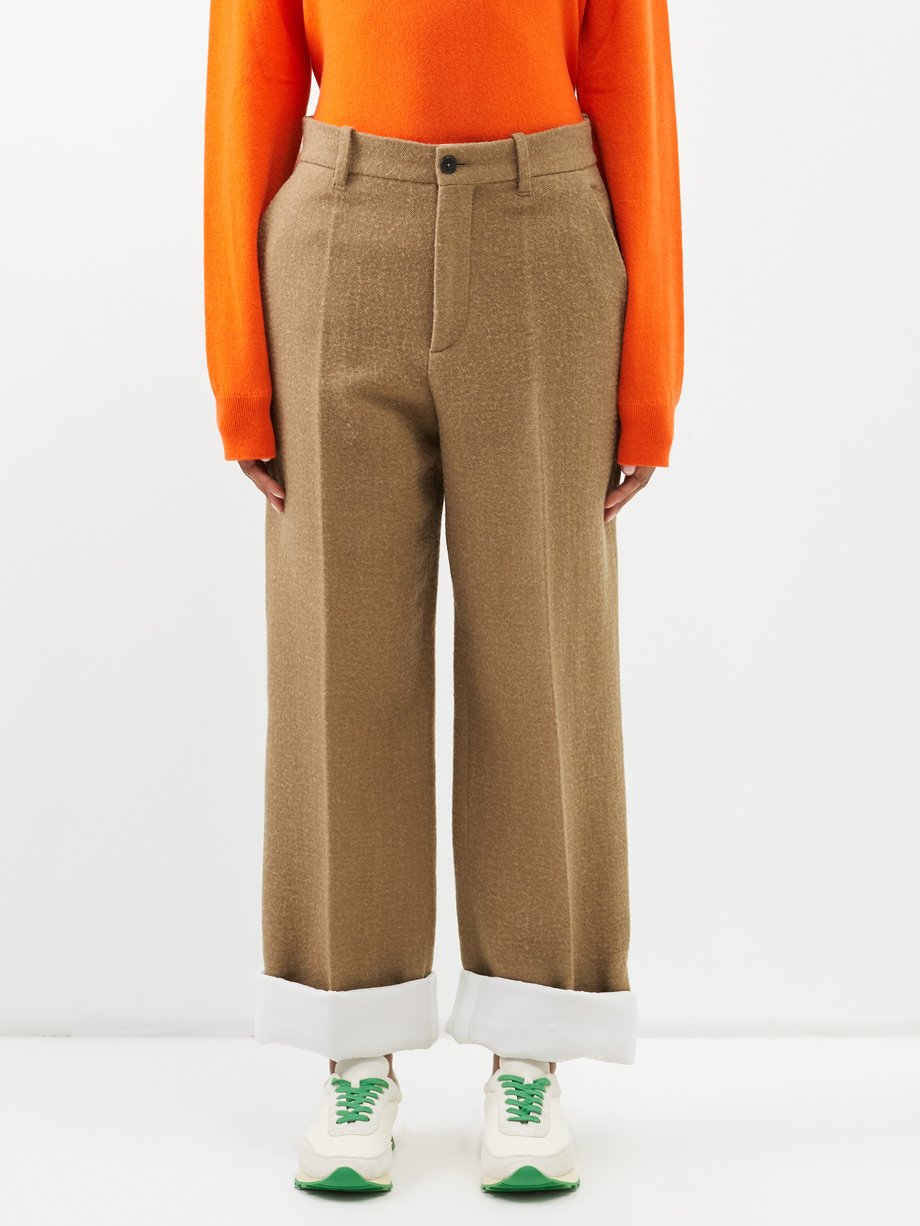 The Row Brown Gustavo pleated-twill trousers | 매치스패션, 모던 럭셔리 온라인 쇼핑