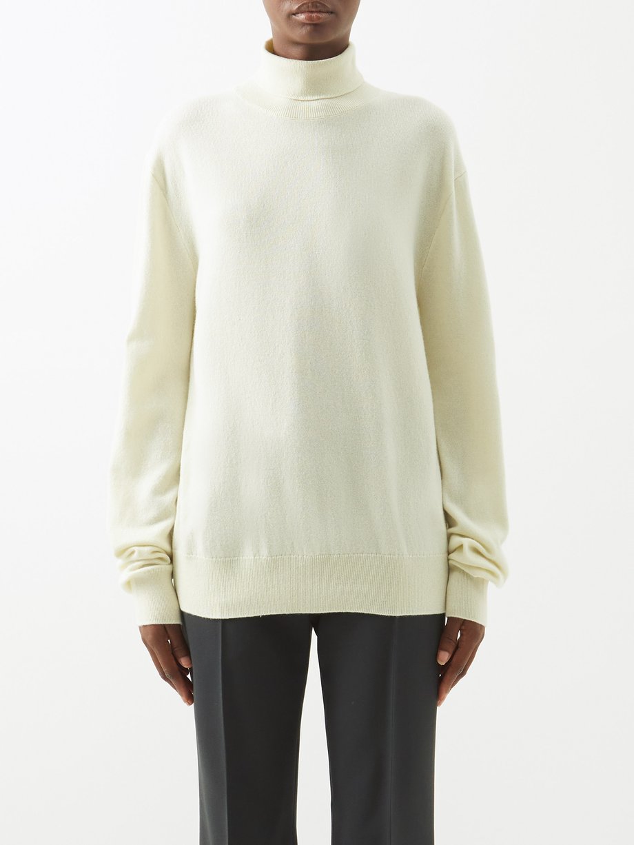 The Row Yellow Ciba cashmere roll-neck sweater | 매치스패션, 모던 럭셔리 온라인 쇼핑