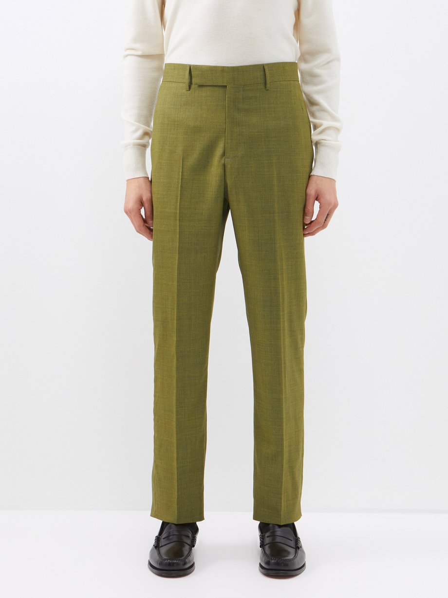 Green Ernest pleated wool-blend suit trousers | Gabriela Hearst ...