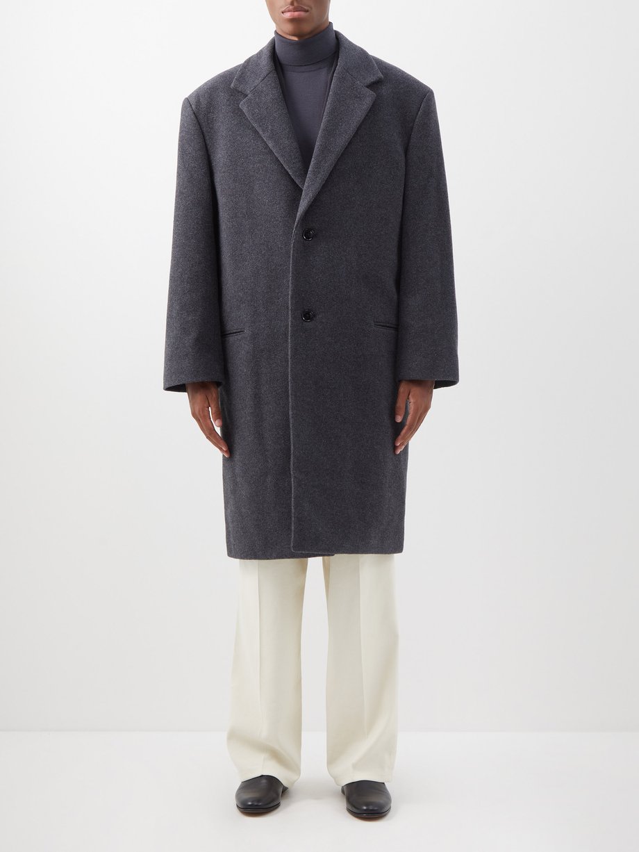 Grey Chesterfield virgin wool-blend overcoat | Lemaire | MATCHESFASHION UK