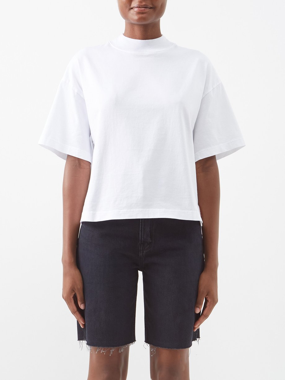Pink Label cotton-jersey cropped T-shirt