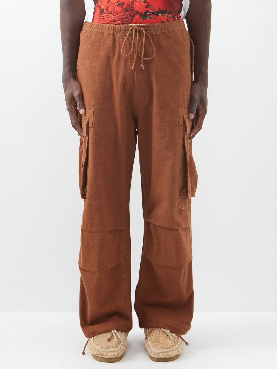 MATCHESFASHION Men Clothing Pants Cargo Pants Mens Peace Organic-cotton Canvas Cargo Trousers Dark Beige 