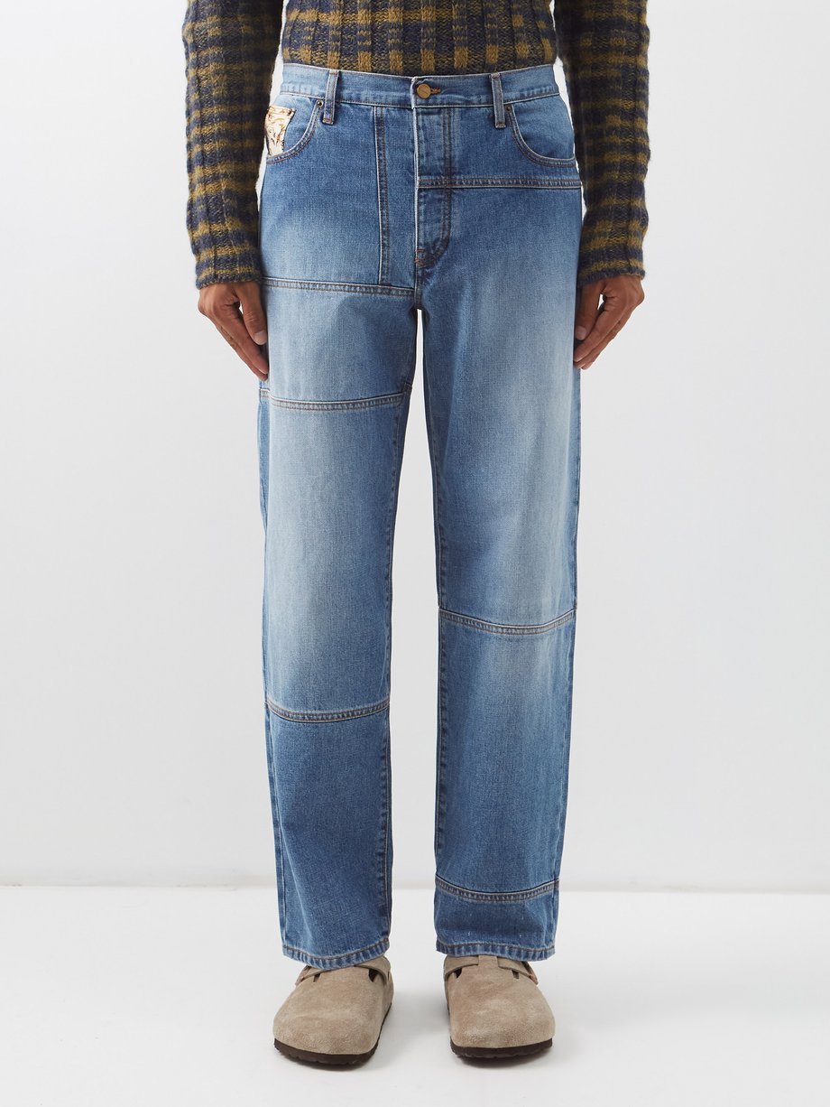 Nick Fouquet Blue Venusto paneled jeans | 매치스패션, 모던 럭셔리 온라인 쇼핑