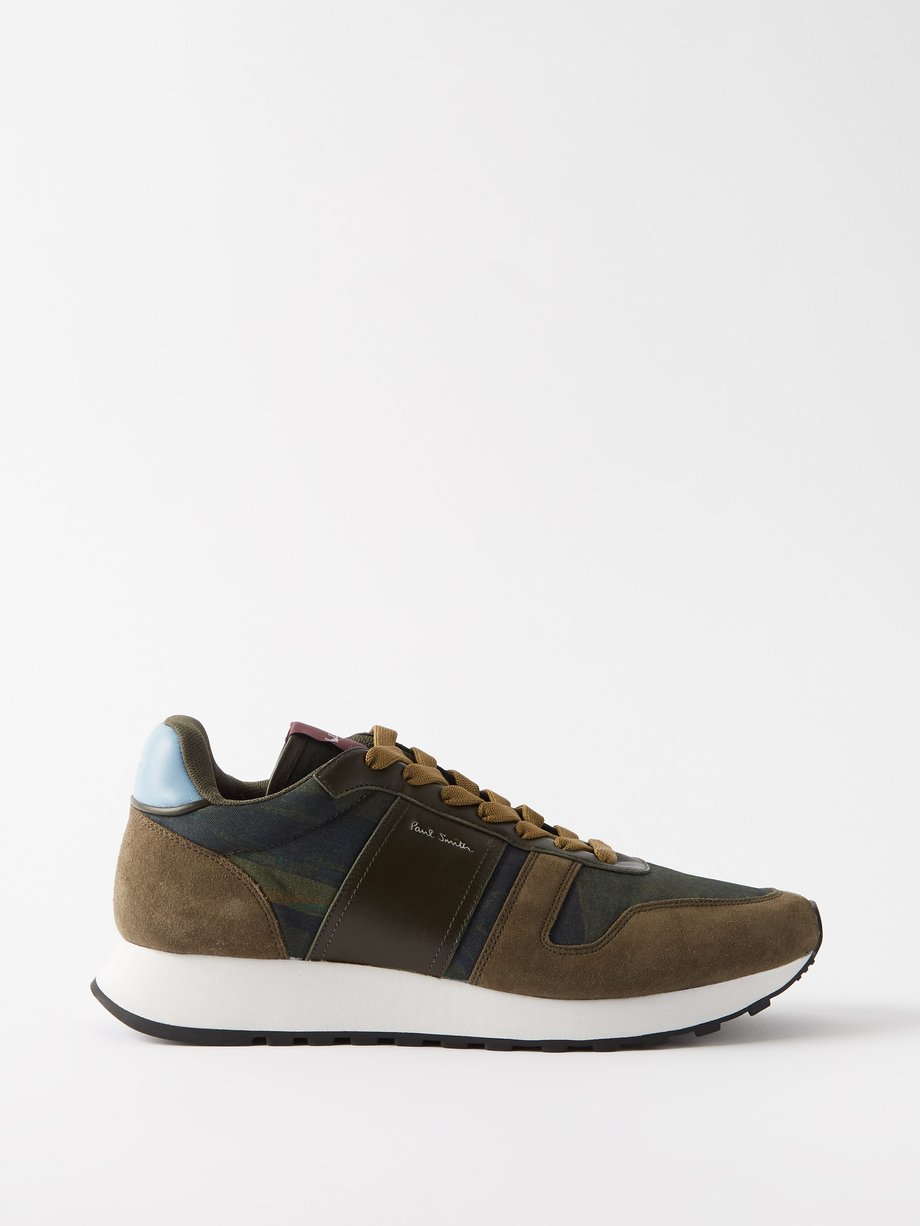 Brown Suede and canvas trainers | Paul Smith | MATCHESFASHION AU