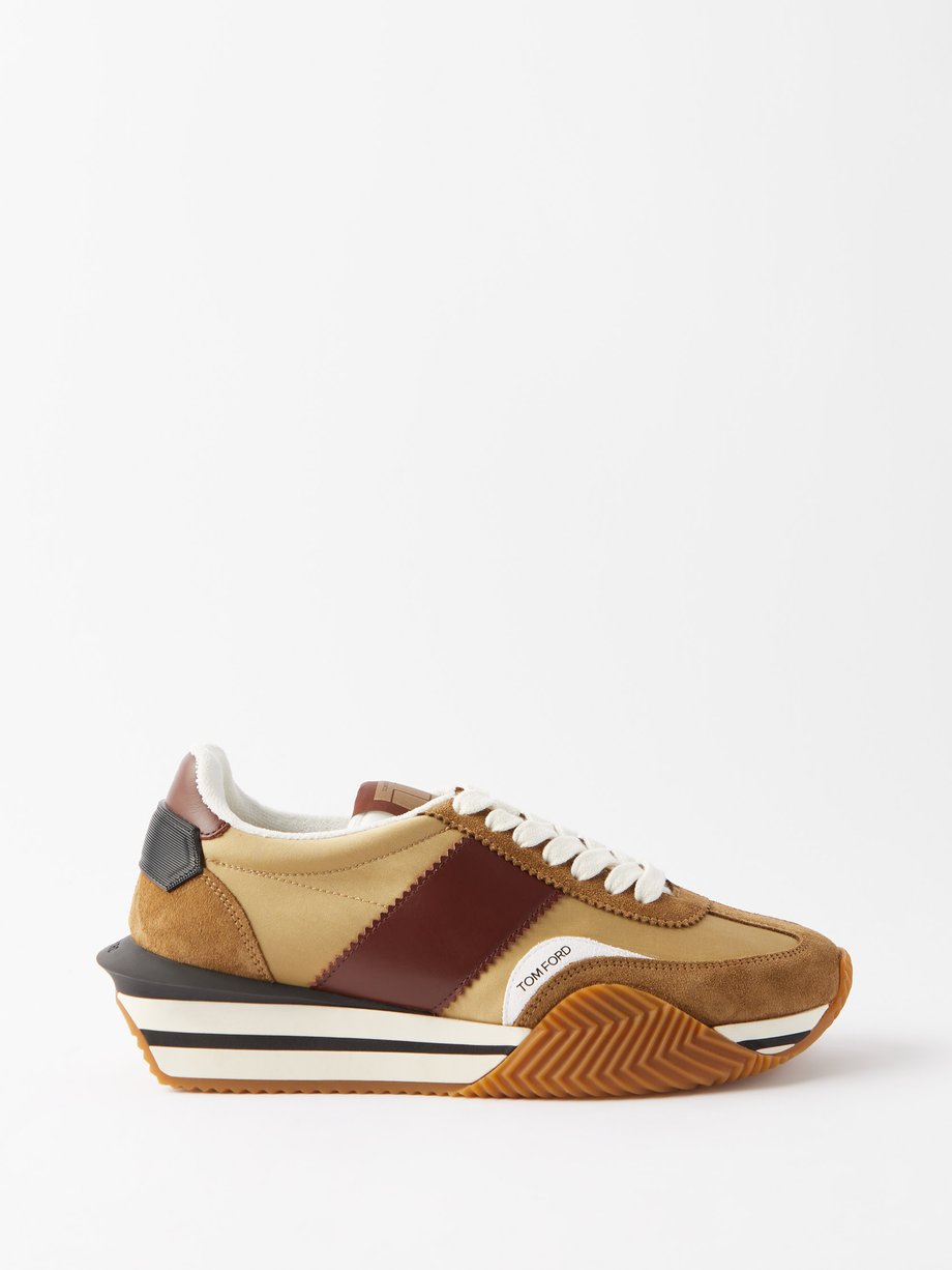 Tom Ford Beige James raised-sole suede and canvas trainers | 매치스패션, 모던 럭셔리  온라인 쇼핑