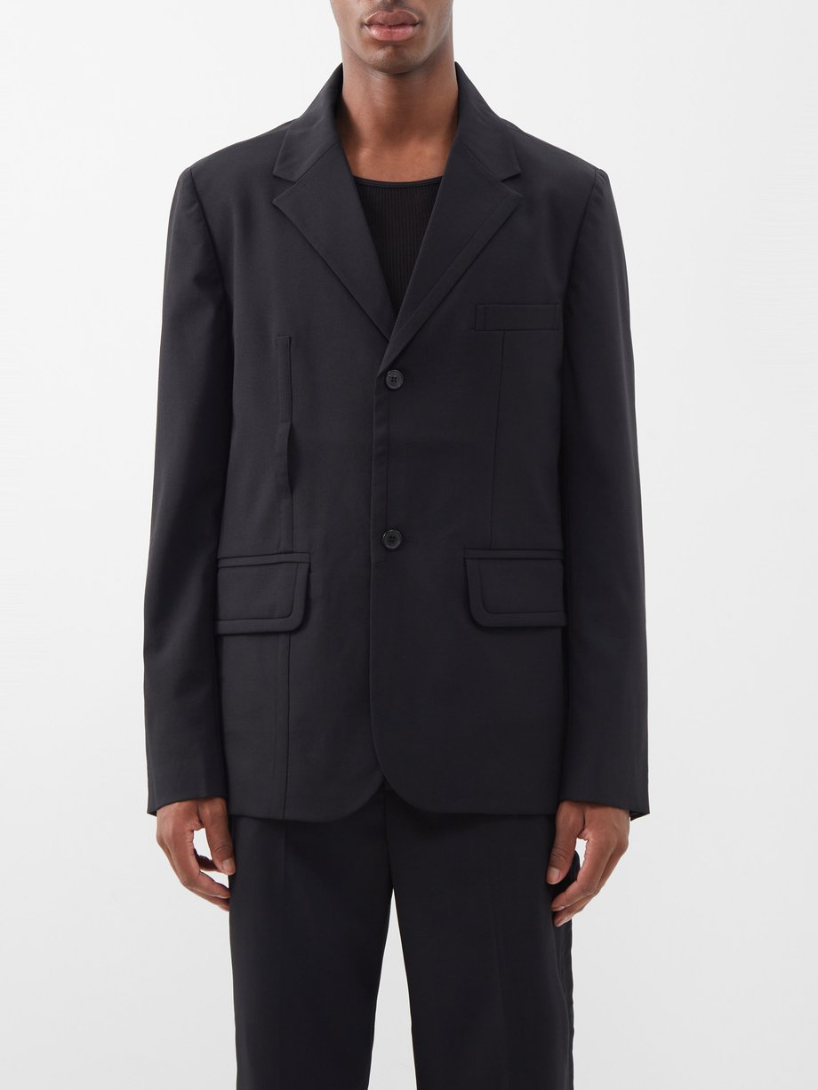 Jacquemus Black Bacio wool-blend suit jacket | 매치스패션, 모던 럭셔리 온라인 쇼핑