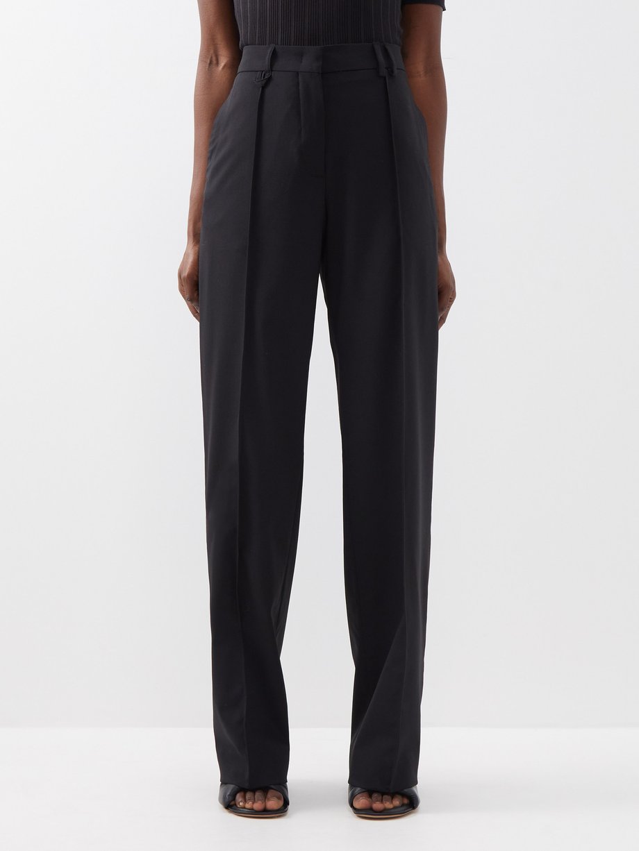 Black Camargue pleated wool-blend trousers | Jacquemus | MATCHESFASHION UK