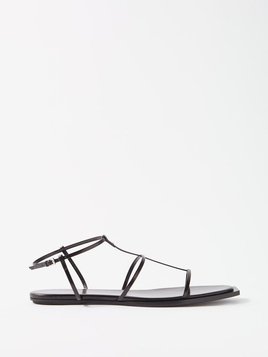 Black T-bar leather sandals | The Row | MATCHESFASHION US