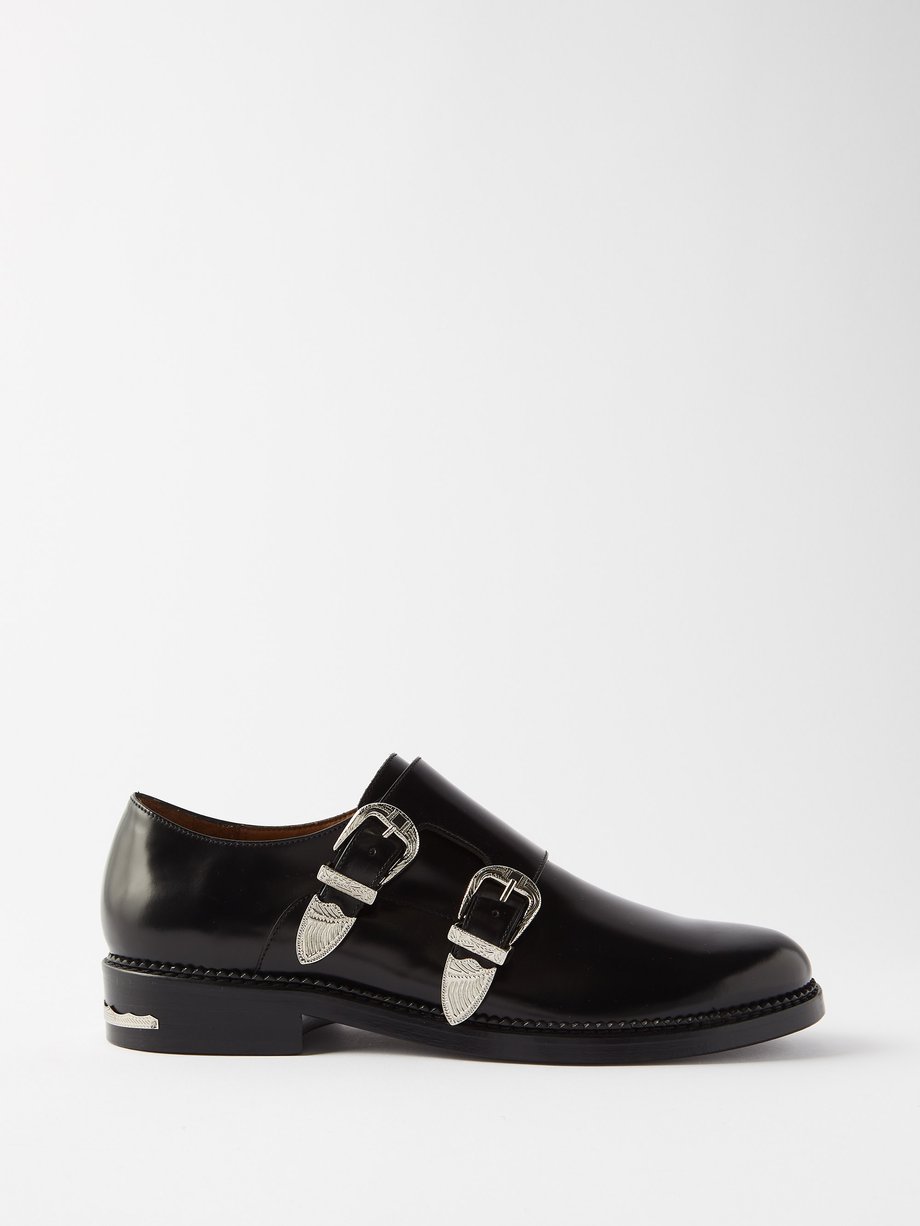 Black Polido monk-strap leather shoes | Toga Virilis | MATCHESFASHION US