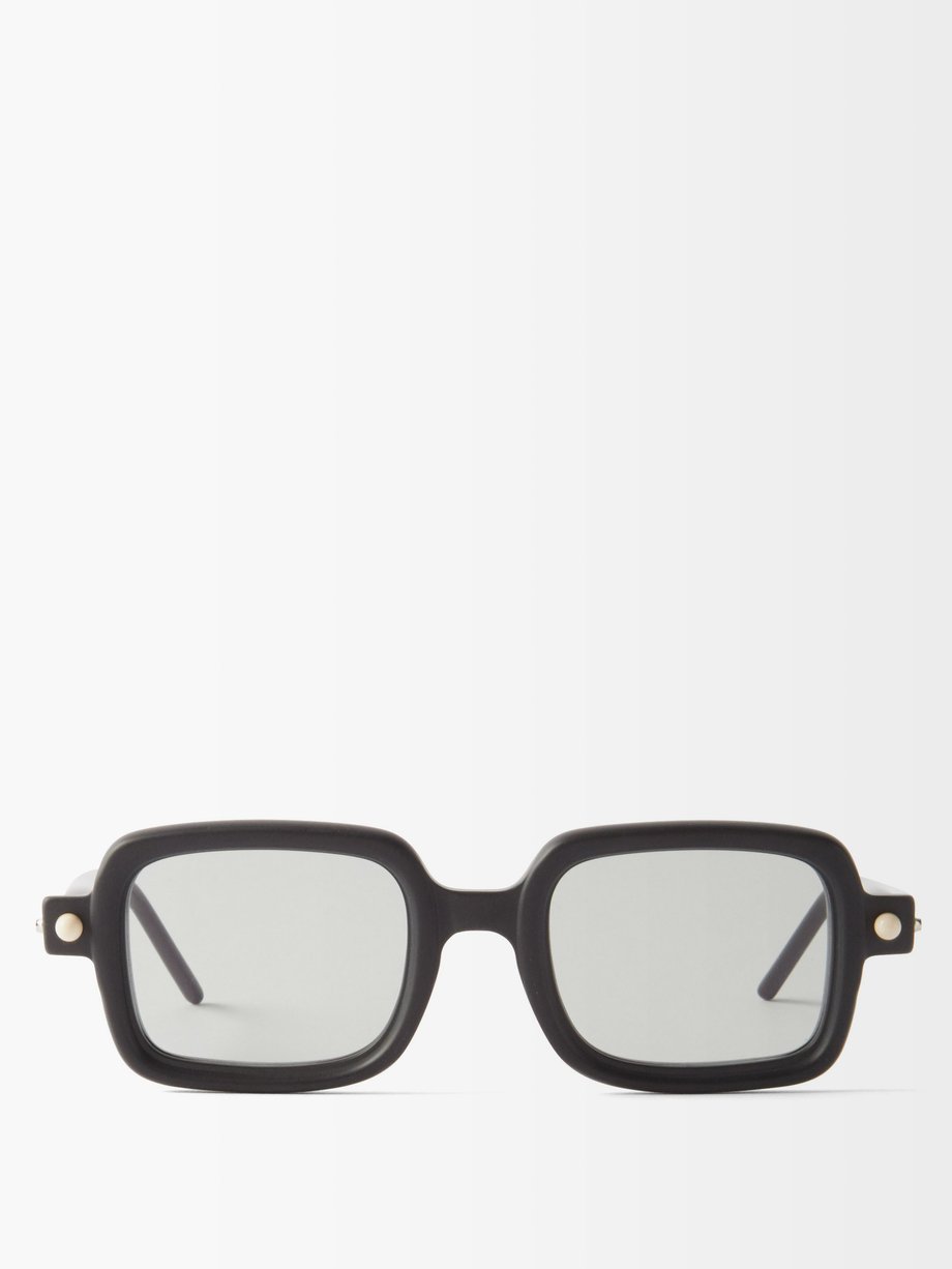 Black Mens P2 Square Acetate Glasses MATCHESFASHION Men Accessories Sunglasses Square Sunglasses 