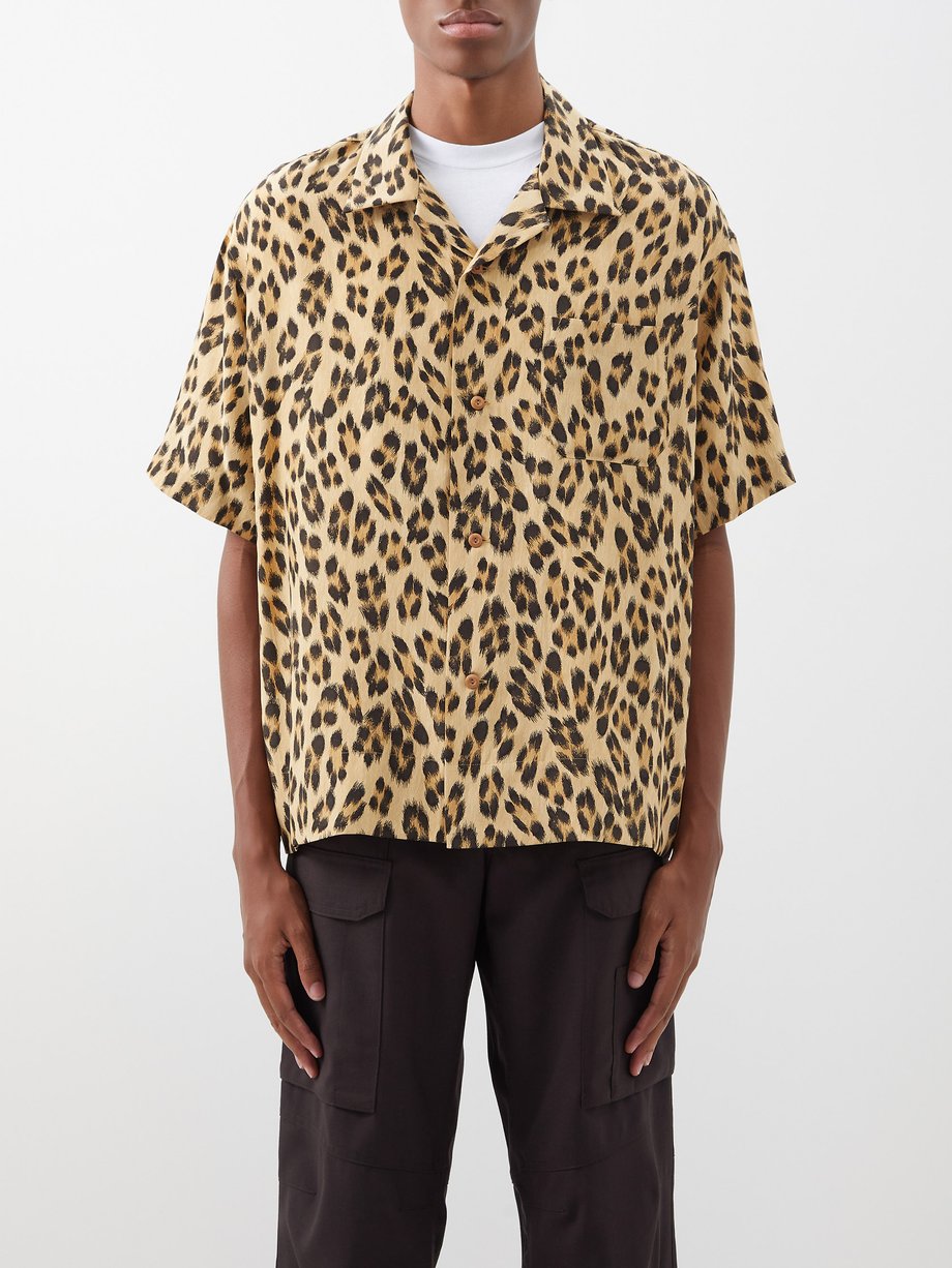 Print Caban Leopard Print Short Sleeve Silk Shirt Visvim Matchesfashion Au 