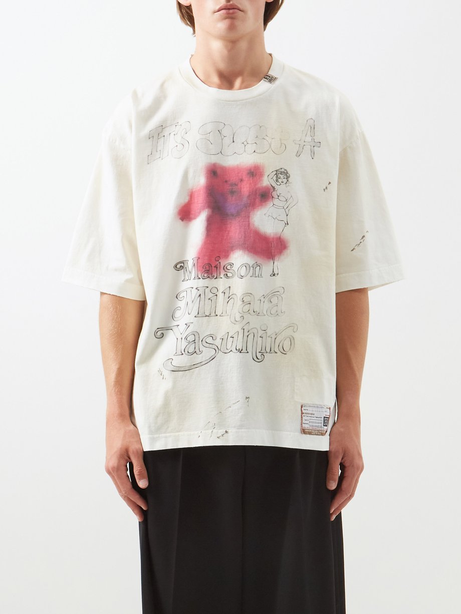 有名なブランド Maison MIHARA YASUHIRO / ディストレスト Tシャツ 白