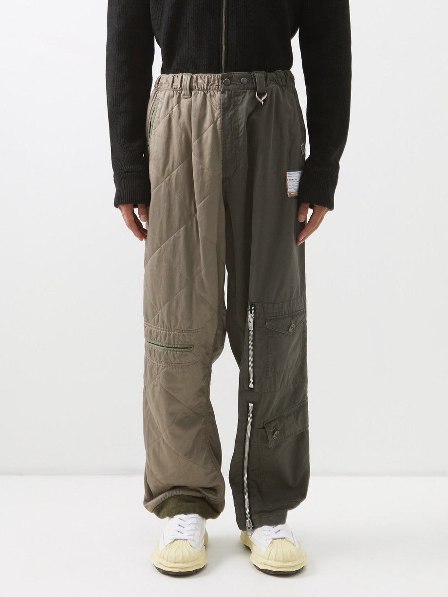 Mihara Yasuhiro Green Patchwork canvas cargo trousers | 매치스패션, 모던 럭셔리 ...