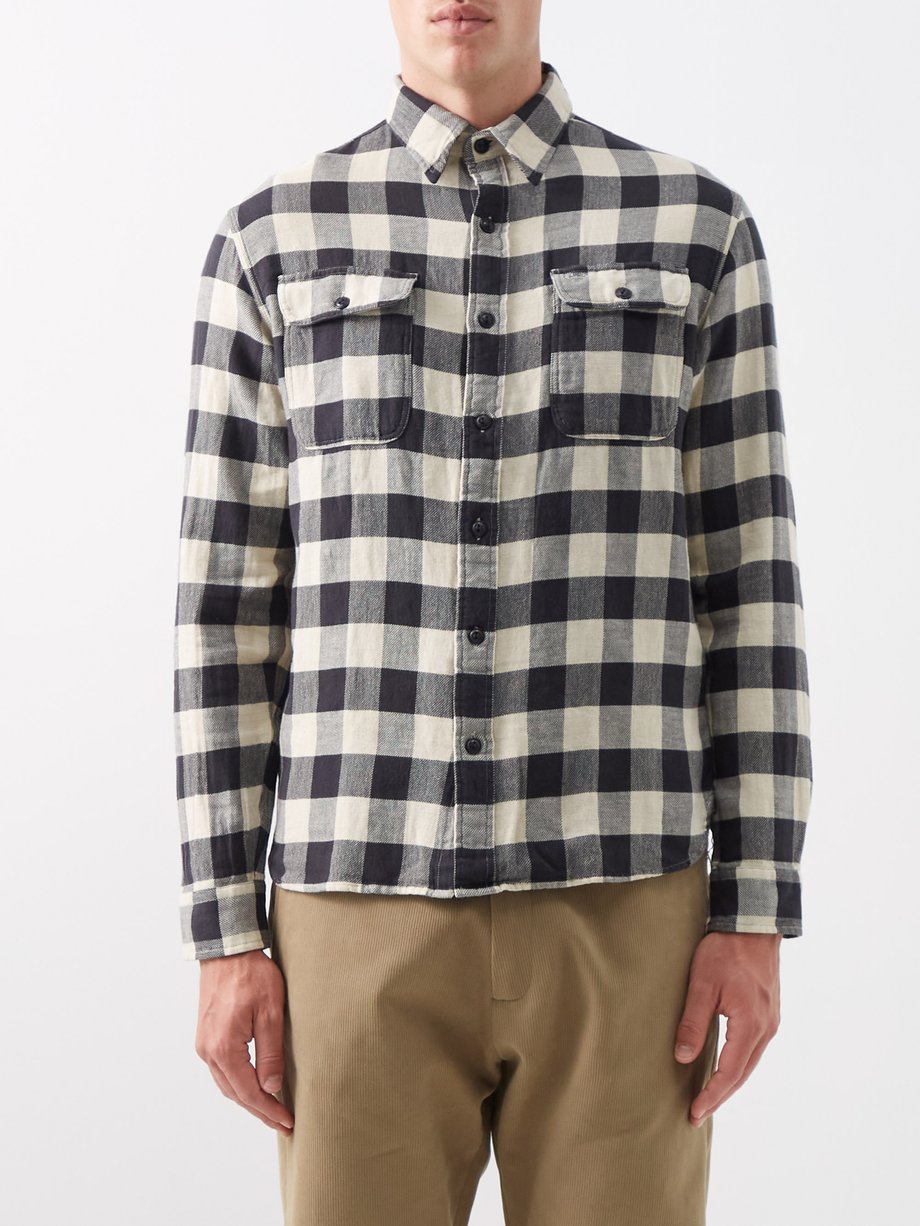 RRL Black Matlock check cotton-blend twill shirt | 매치스패션, 모던 럭셔리 온라인 쇼핑
