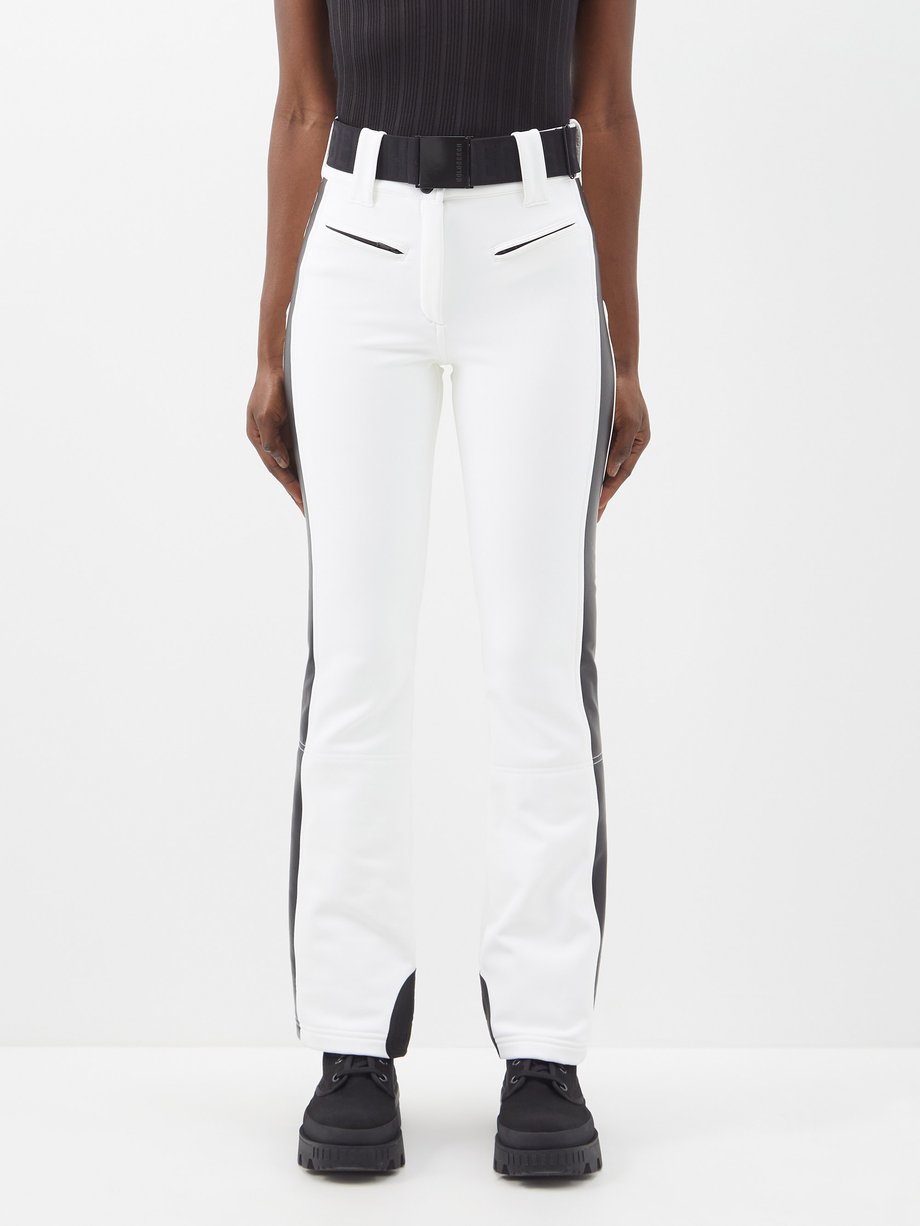 White Paloma belted softshell ski trousers | Goldbergh