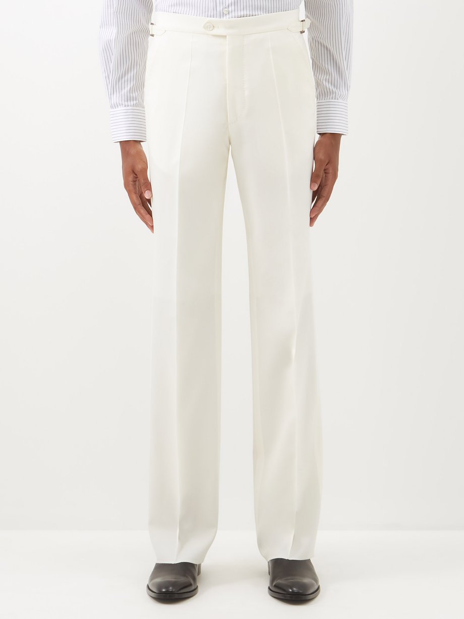 Husbands Paris Neutral Straight-leg wool suit trousers | 매치스패션, 모던 럭셔리 ...