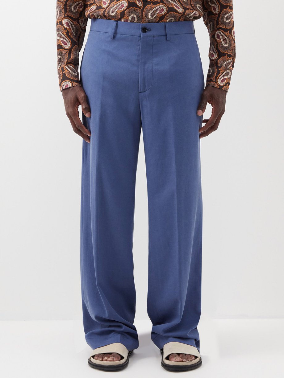 Pantalon ample en sergé de lyocell mélangé Matchesfashion Homme Vêtements Pantalons & Jeans Pantalons Pantalons larges 