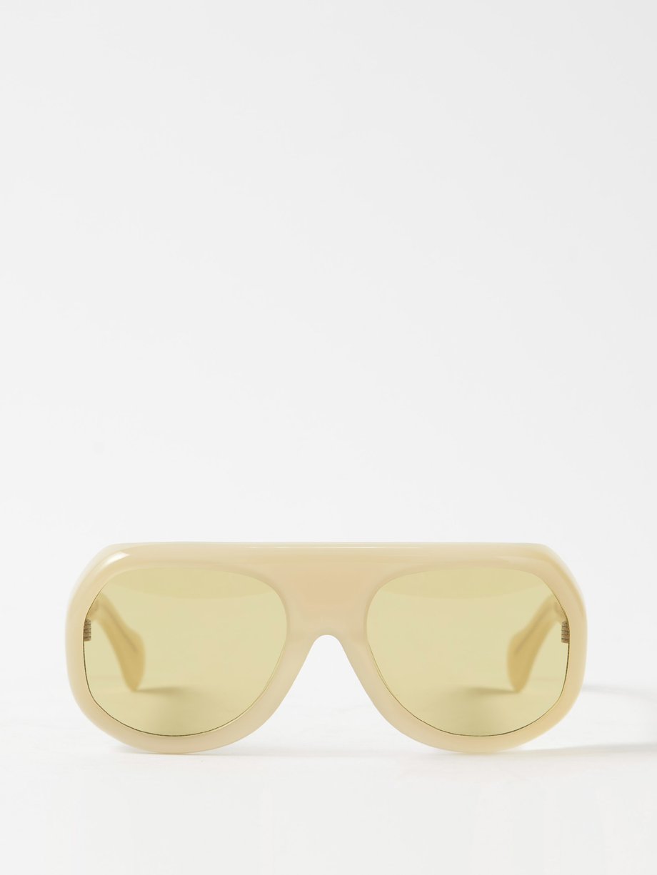 X Vanessa Reid Kuky Aviator Sunglasses MATCHESFASHION Women Accessories Sunglasses Aviator Sunglasses Womens Beige Multi 