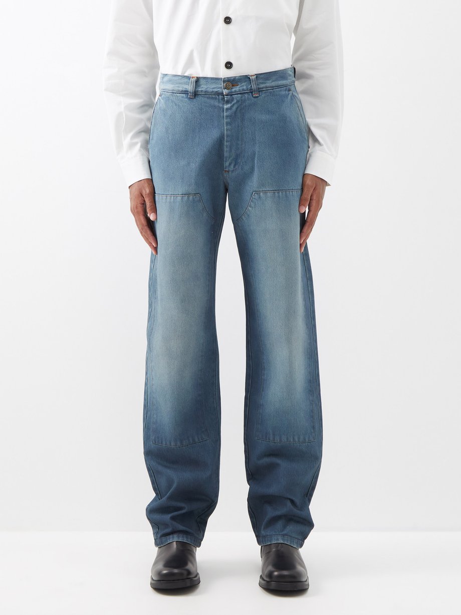 Blue Knee-panel straight-leg jeans | Winnie New York | MATCHESFASHION UK