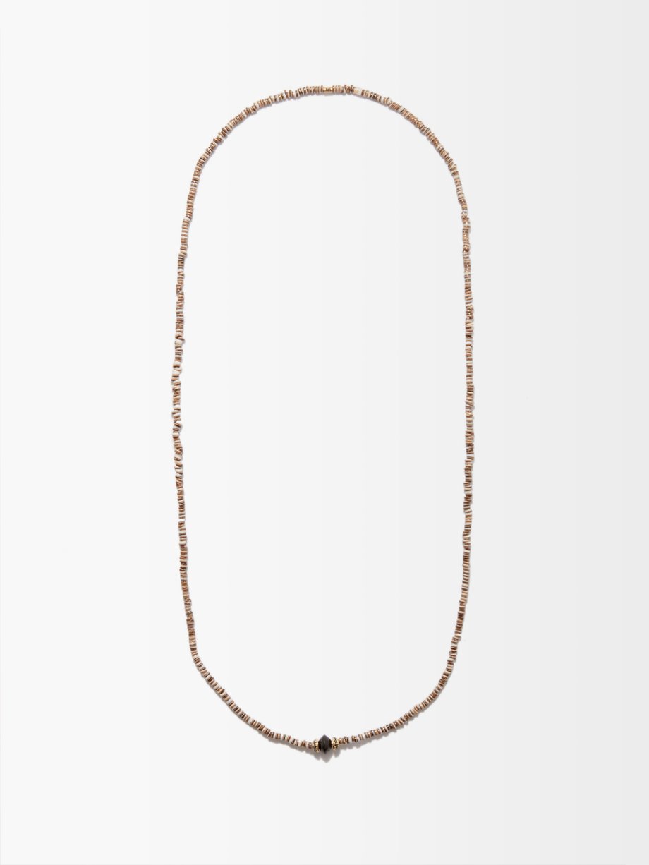 Mens Jewellery Necklaces Luis Morais 14kt Gold & Beaded Necklace in Metallic for Men 