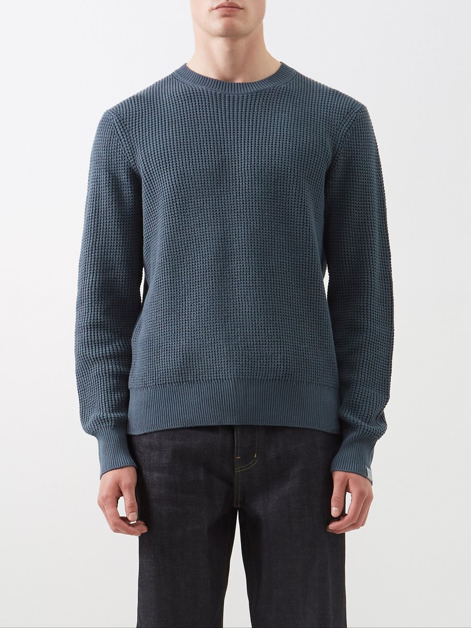 Blue Dexter waffle-knit cotton sweater | Rag & Bone | MATCHESFASHION UK