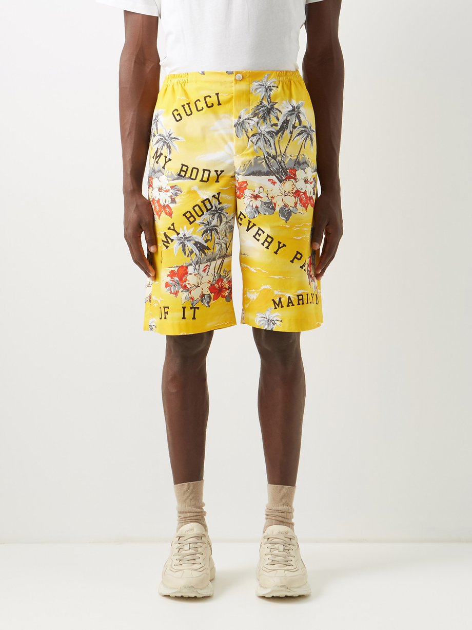 gucci print shorts