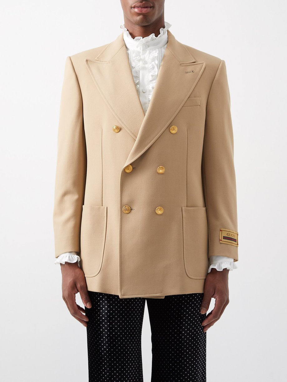Gucci Gucci Triple-breasted wool-twill cavalry jacket Beige ...