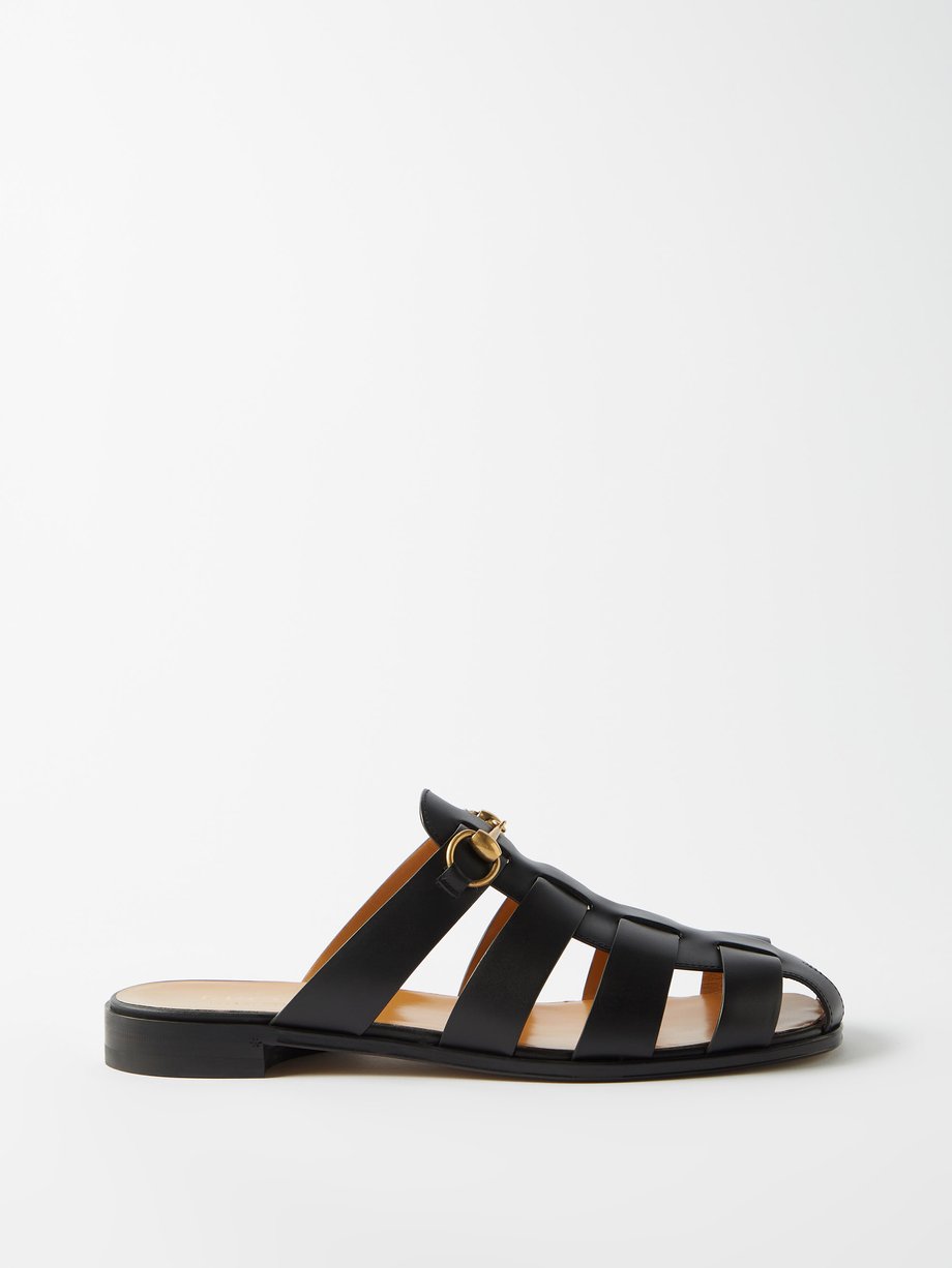 gucci elektra leather fisherman sandals