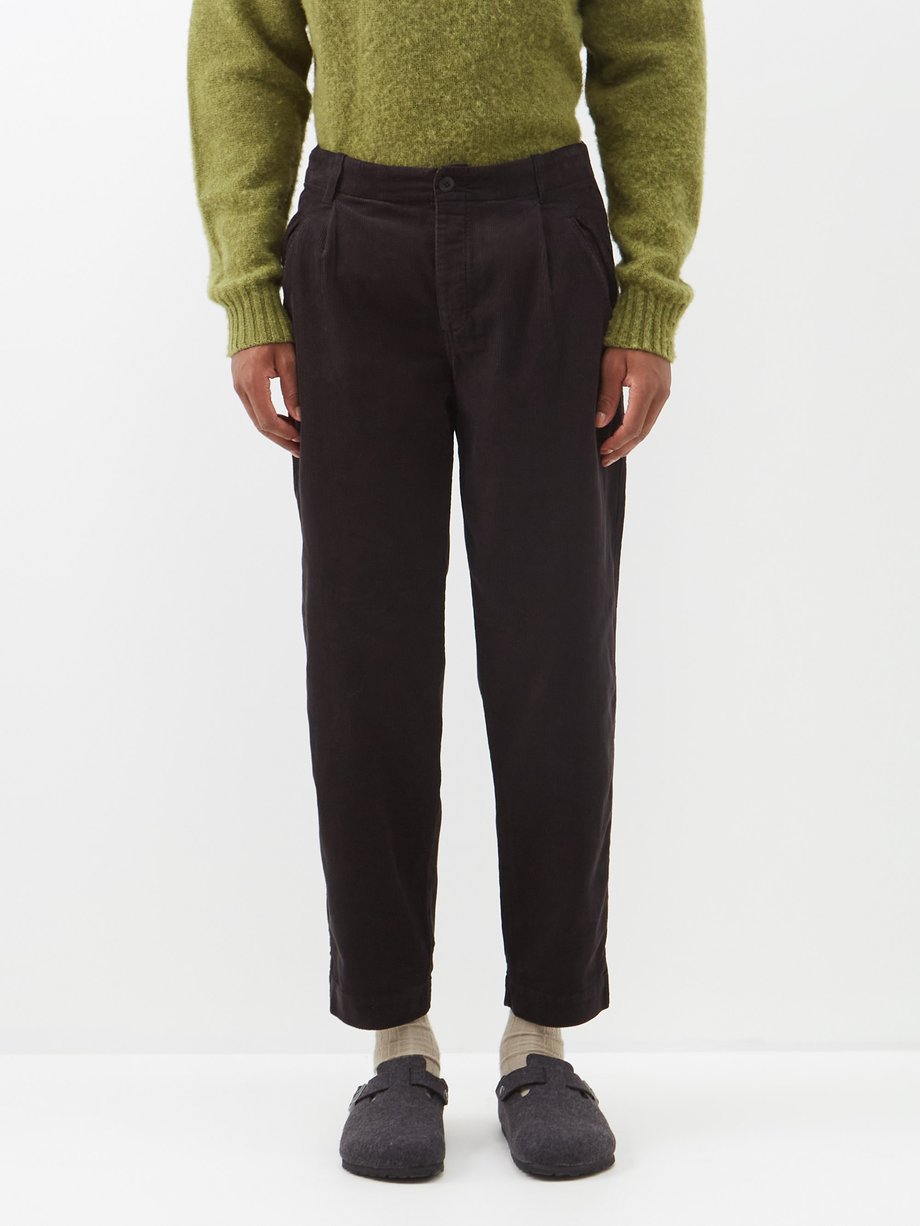 Assembly pleated cotton-corduroy trousers Black Folk | MATCHESFASHION FR