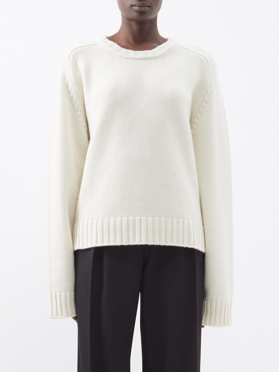 Khaite White Mae cashmere sweater | 매치스패션, 모던 럭셔리 온라인 쇼핑