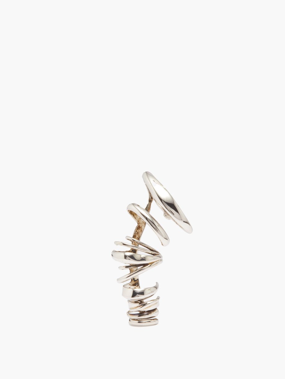Alexander McQueen Logo-engraved Multi-hoop Earring in Silver Metallic Mens Jewellery Earrings and ear cuffs for Men 