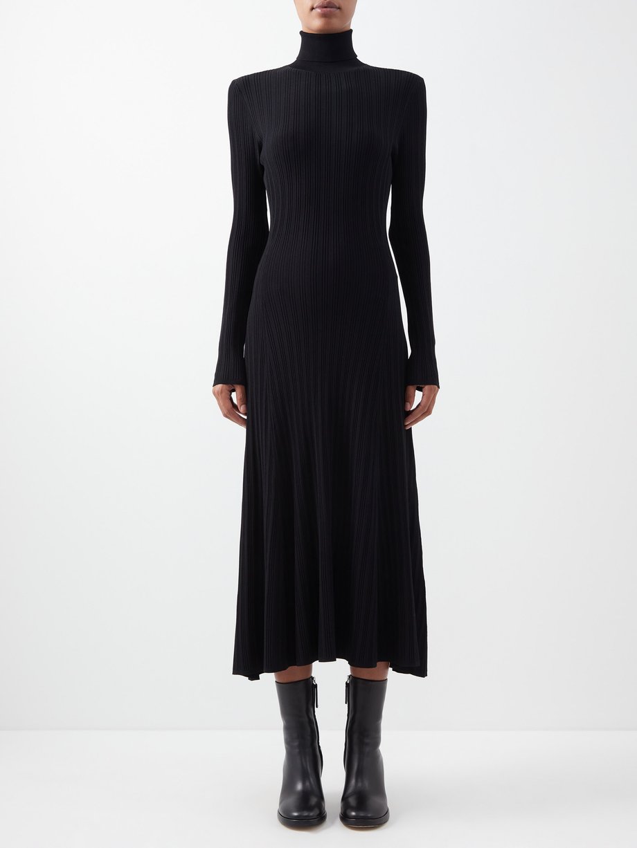 Proenza Schouler Black Cutout-back ribbed-knit midi dress | 매치스패션, 모던 ...