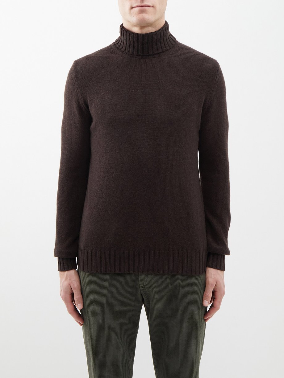 Brown Cashmere roll-neck sweater | Thom Sweeney | MATCHESFASHION AU