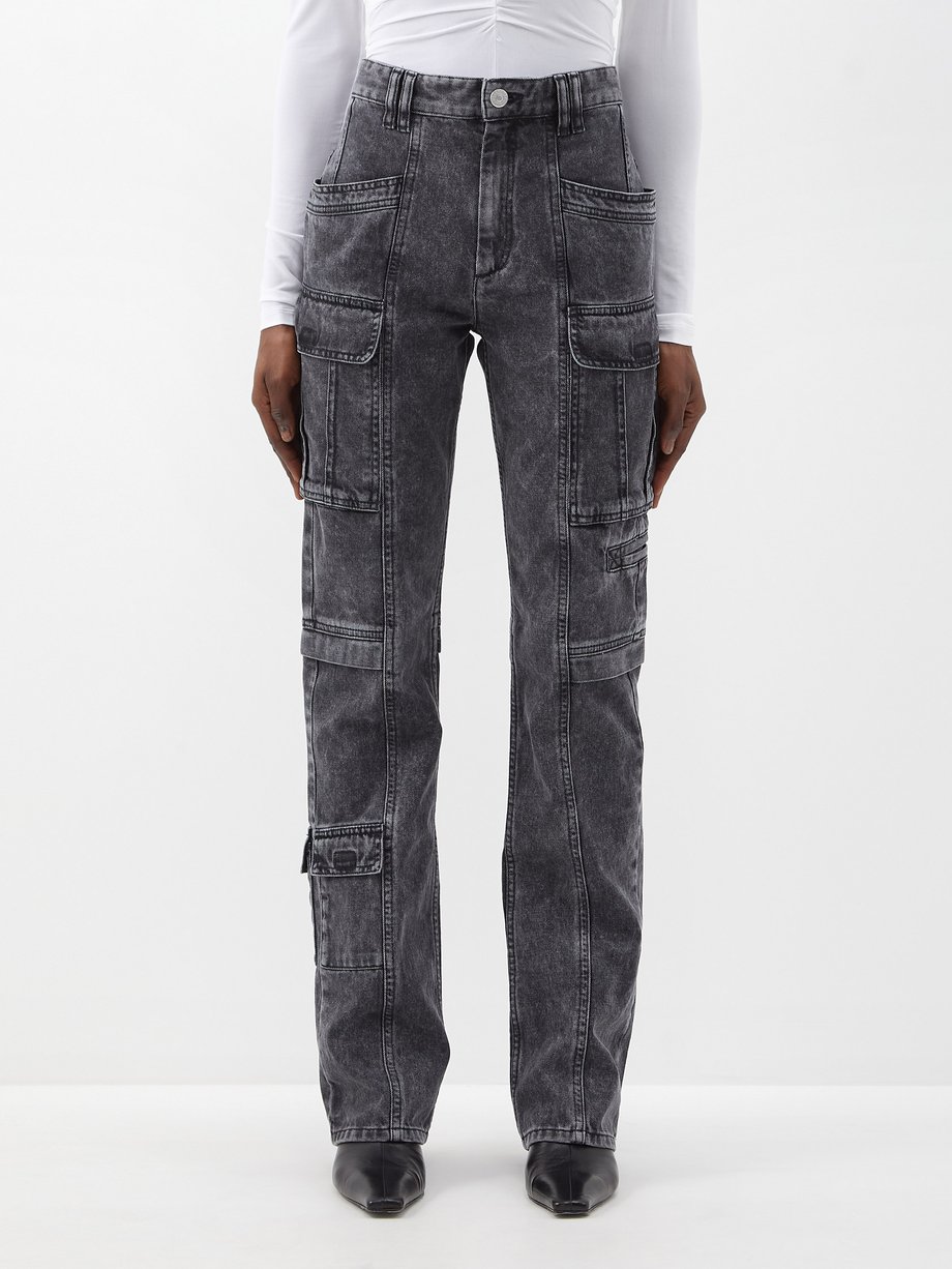 Black Vokayo flap-pocket straight-leg jeans | Isabel Marant ...