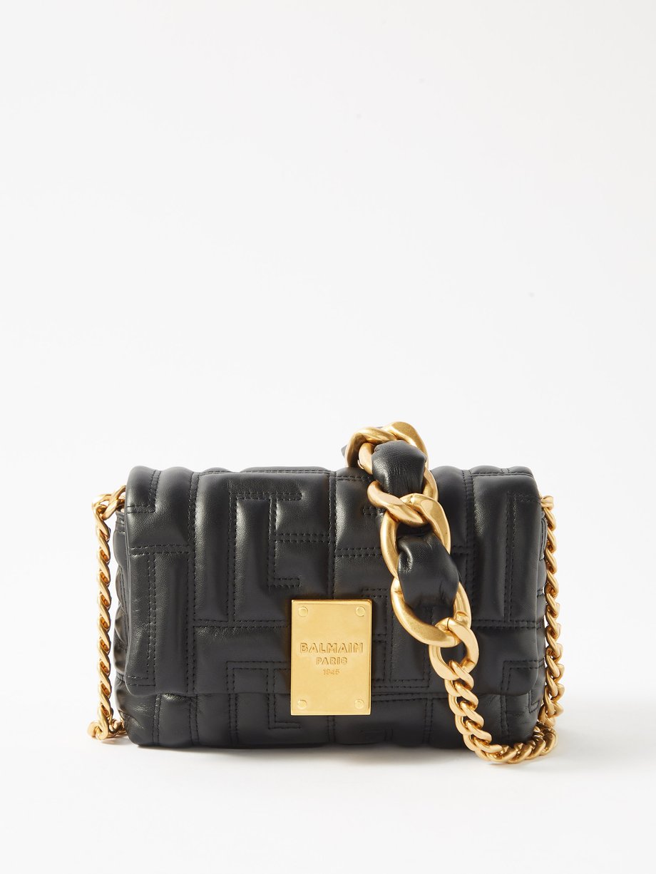 Black 1945 mini quilted leather crossbody bag Balmain MATCHESFASHION US