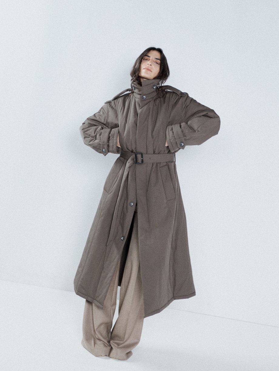 Brown Padded cotton trench coat | Raey | MATCHESFASHION US