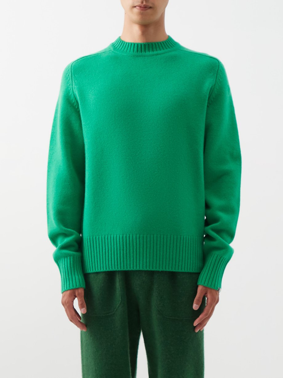Bourgeois stand-collar cashmere-blend sweater Green Extreme Cashmere ...